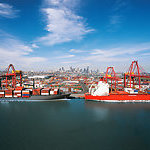 Two container boats. 