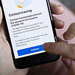 LONDON, ENGLAND - SEPTEMBER 24: In this photo illustration, the UK governments new test and trace application is displayed on a handheld device, on September 24, 2020 in London, England. The new NHS Covid-19 contact tracing app was available to download from today.  (Photo by Dan Kitwood/Getty Images)