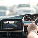 Rear area image showing automobile occurrence/Automotive rear area video camera